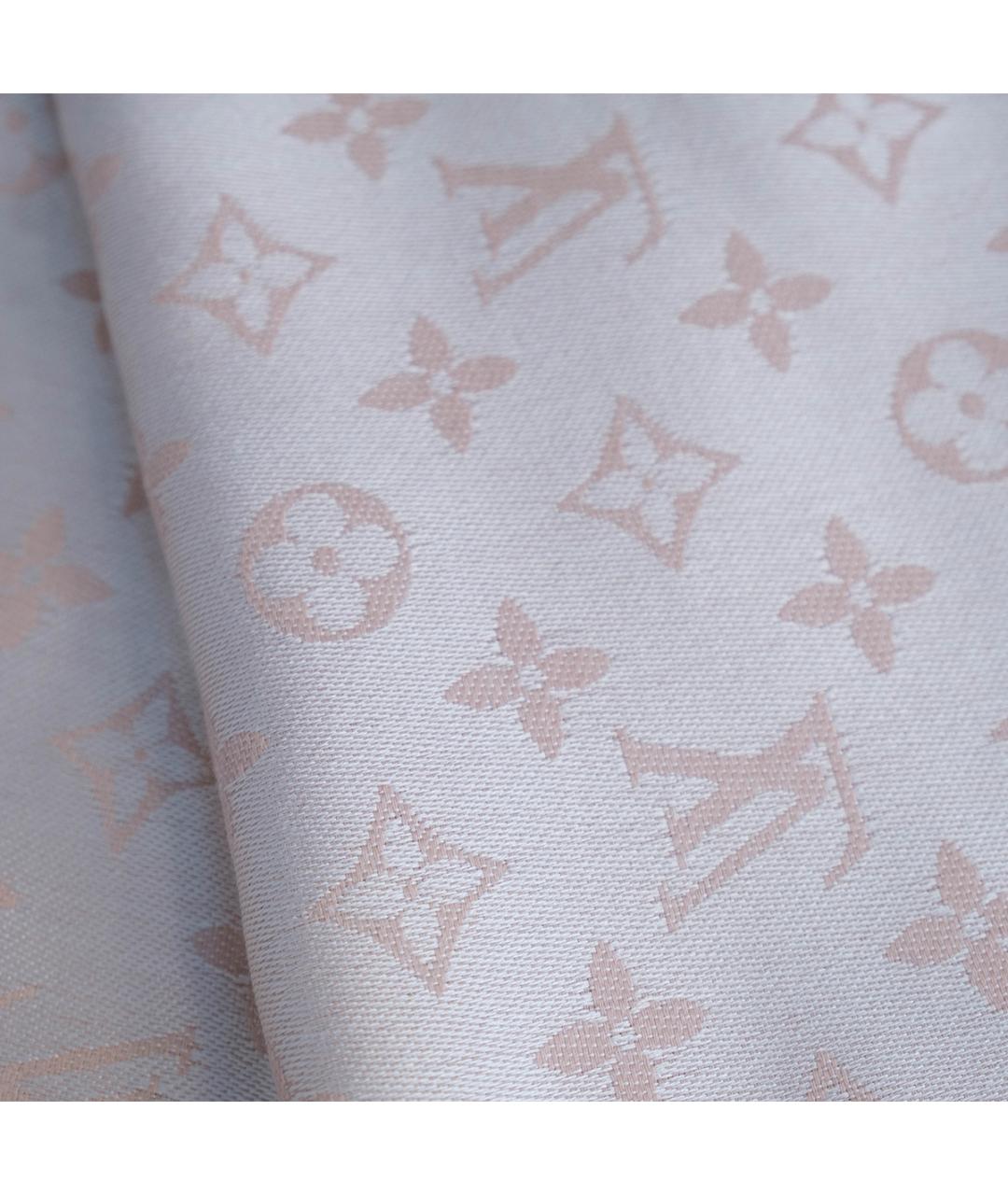 LOUIS VUITTON Розовый шерстяной шарф, фото 4