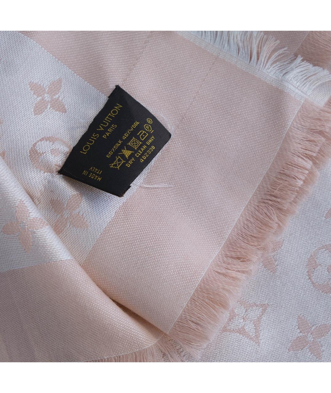 LOUIS VUITTON Розовый шерстяной шарф, фото 3