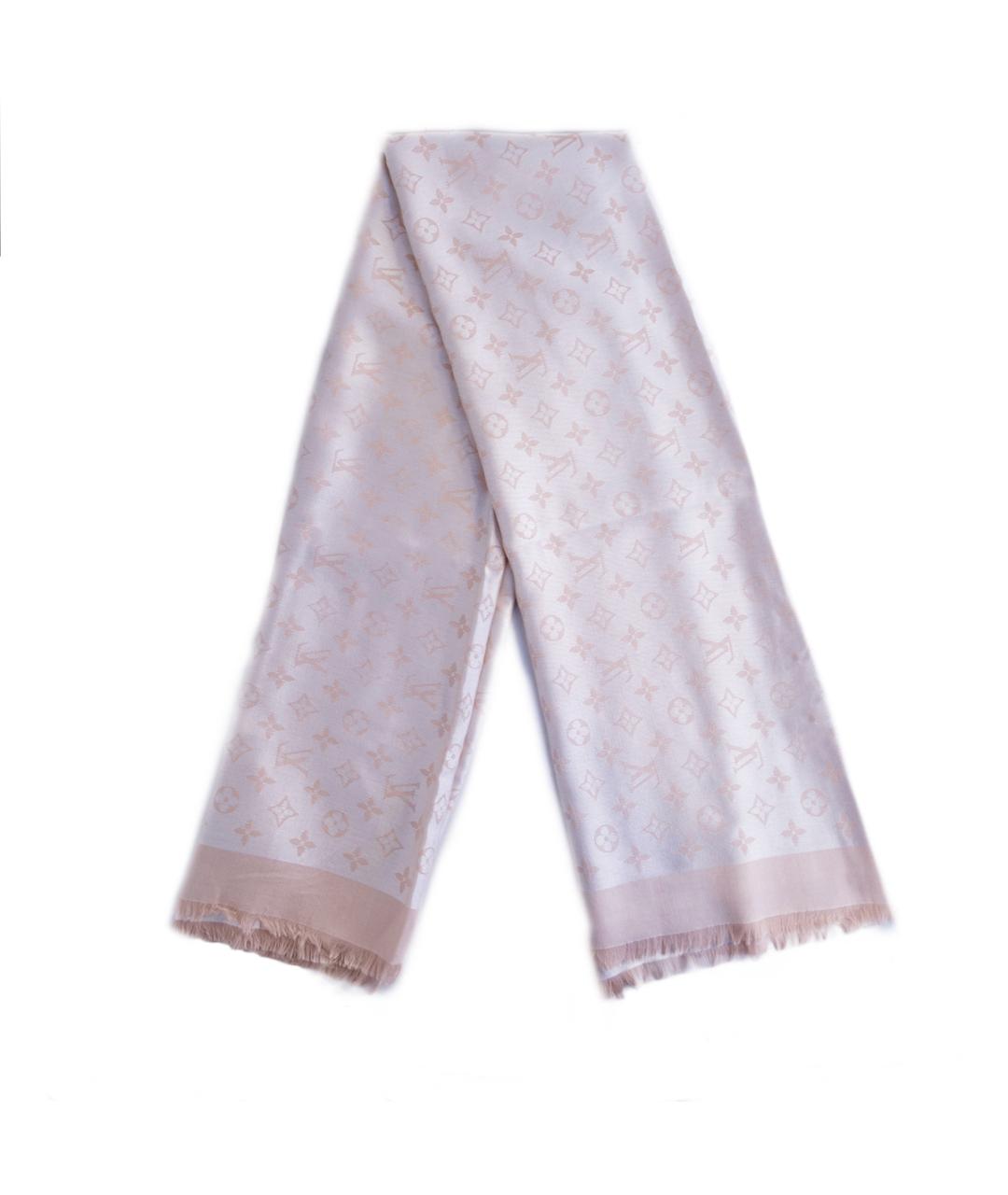 LOUIS VUITTON Розовый шерстяной шарф, фото 6