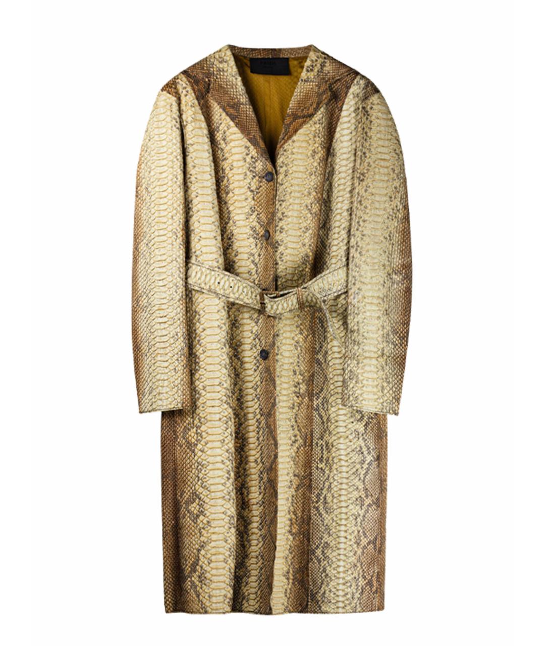 PRADA Бежевый тренч/плащ из экзотической кожи, фото 1