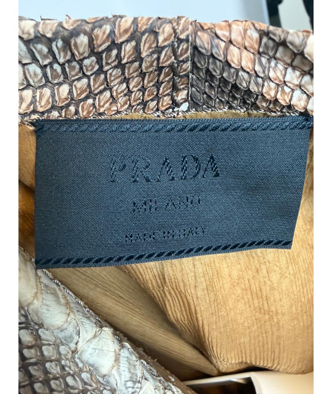 PRADA Бежевый тренч/плащ из экзотической кожи, фото 7