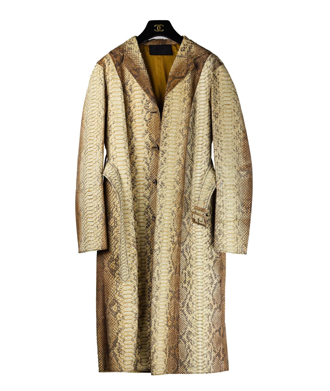 PRADA Бежевый тренч/плащ из экзотической кожи, фото 2