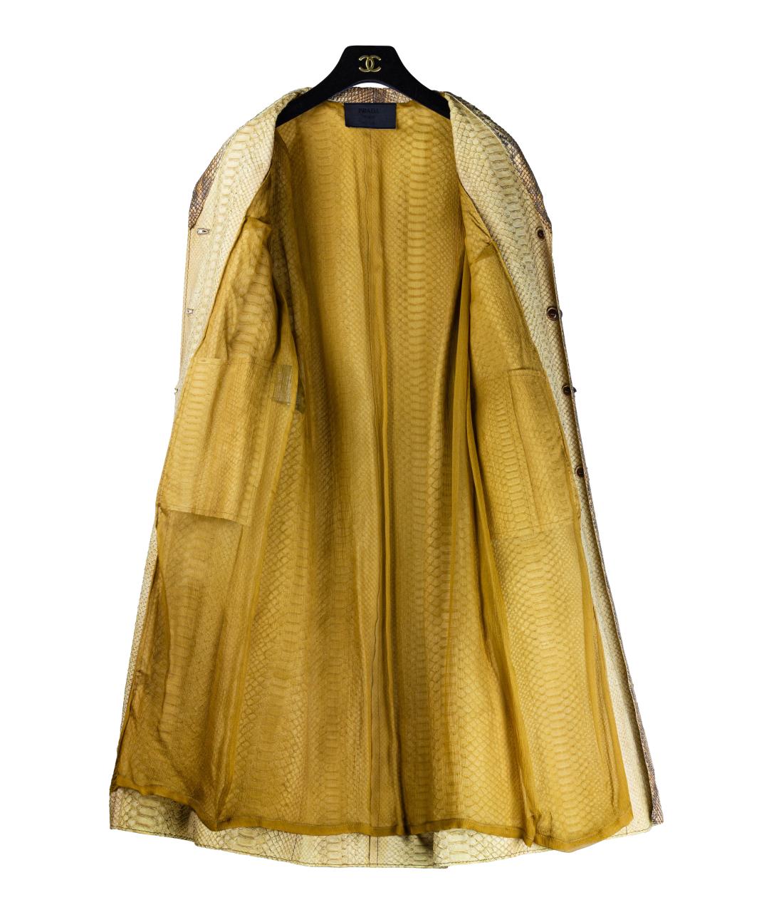 PRADA Бежевый тренч/плащ из экзотической кожи, фото 3