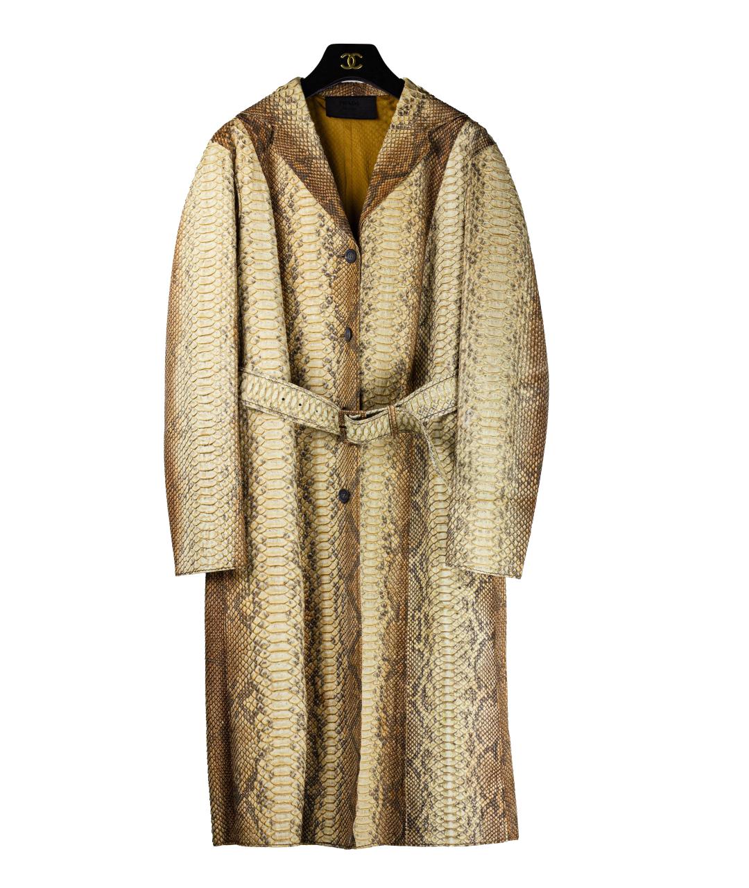 PRADA Бежевый тренч/плащ из экзотической кожи, фото 8