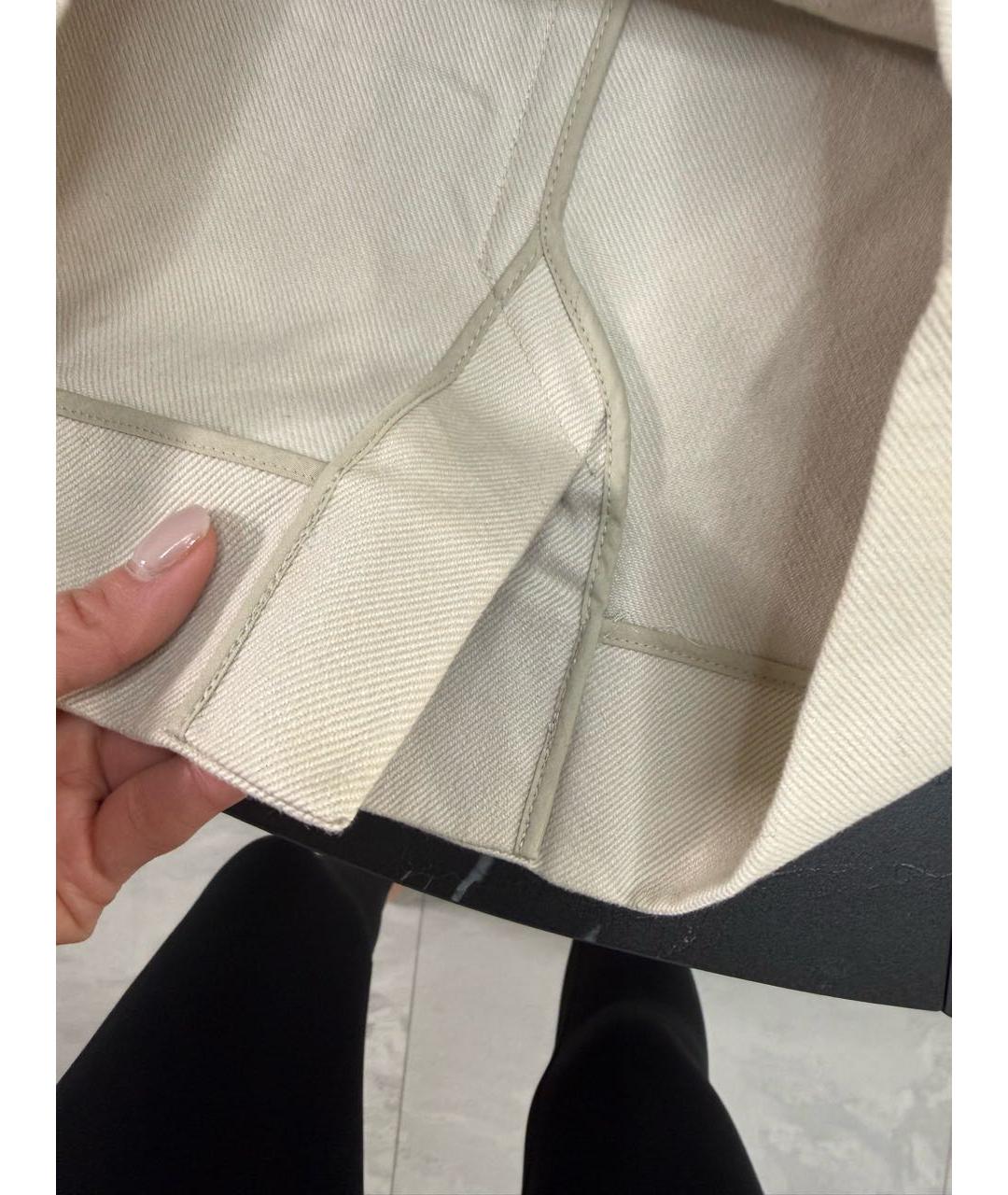 LOUIS VUITTON Бежевая хлопковая юбка мини, фото 7