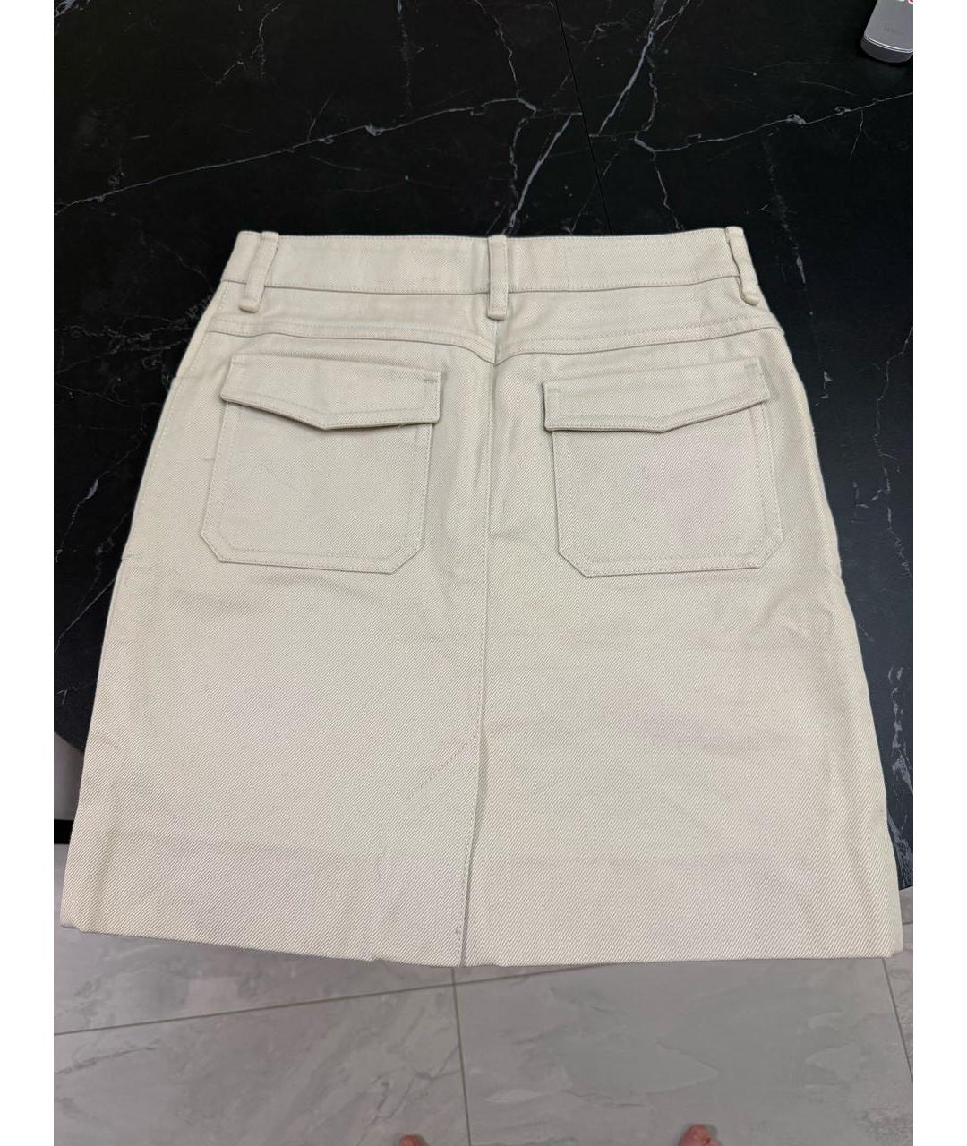 LOUIS VUITTON Бежевая хлопковая юбка мини, фото 2