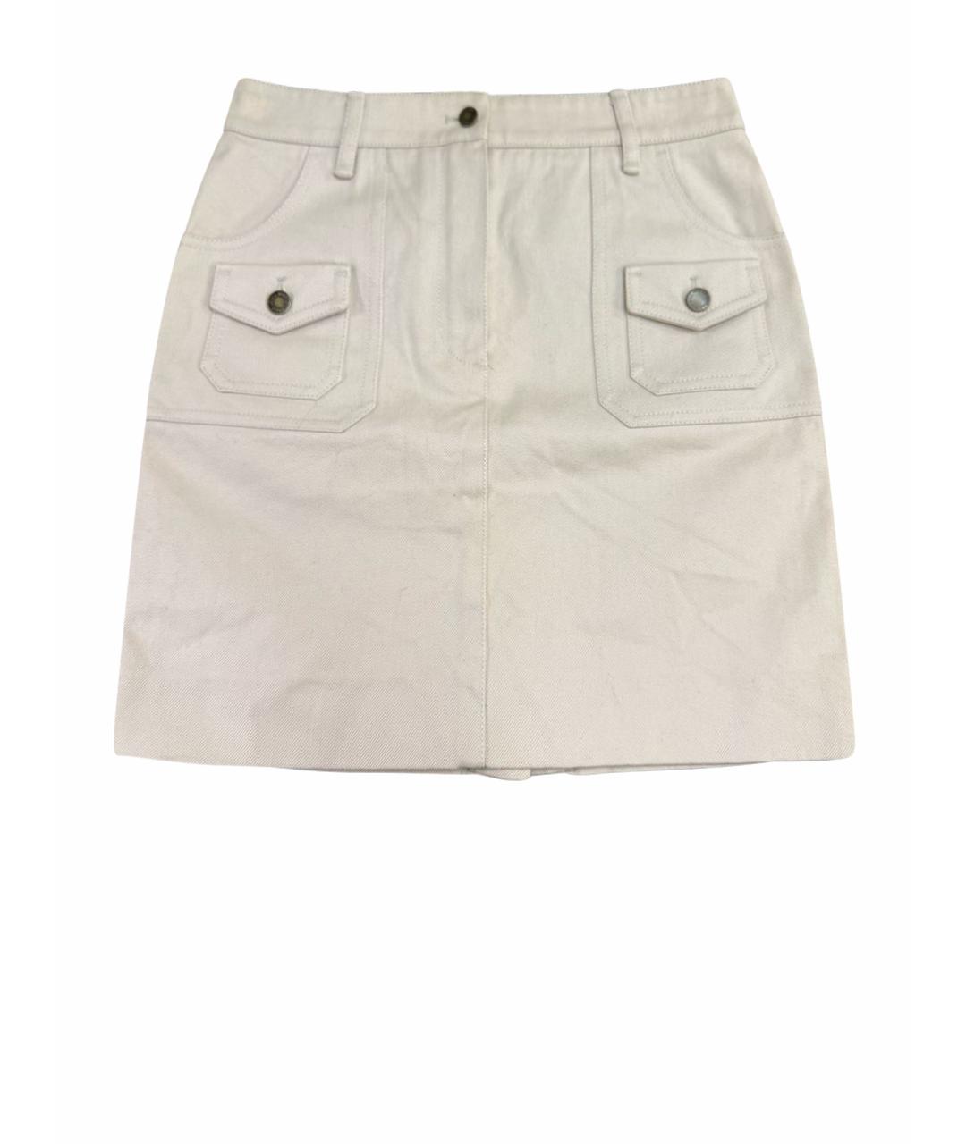 LOUIS VUITTON Бежевая хлопковая юбка мини, фото 1