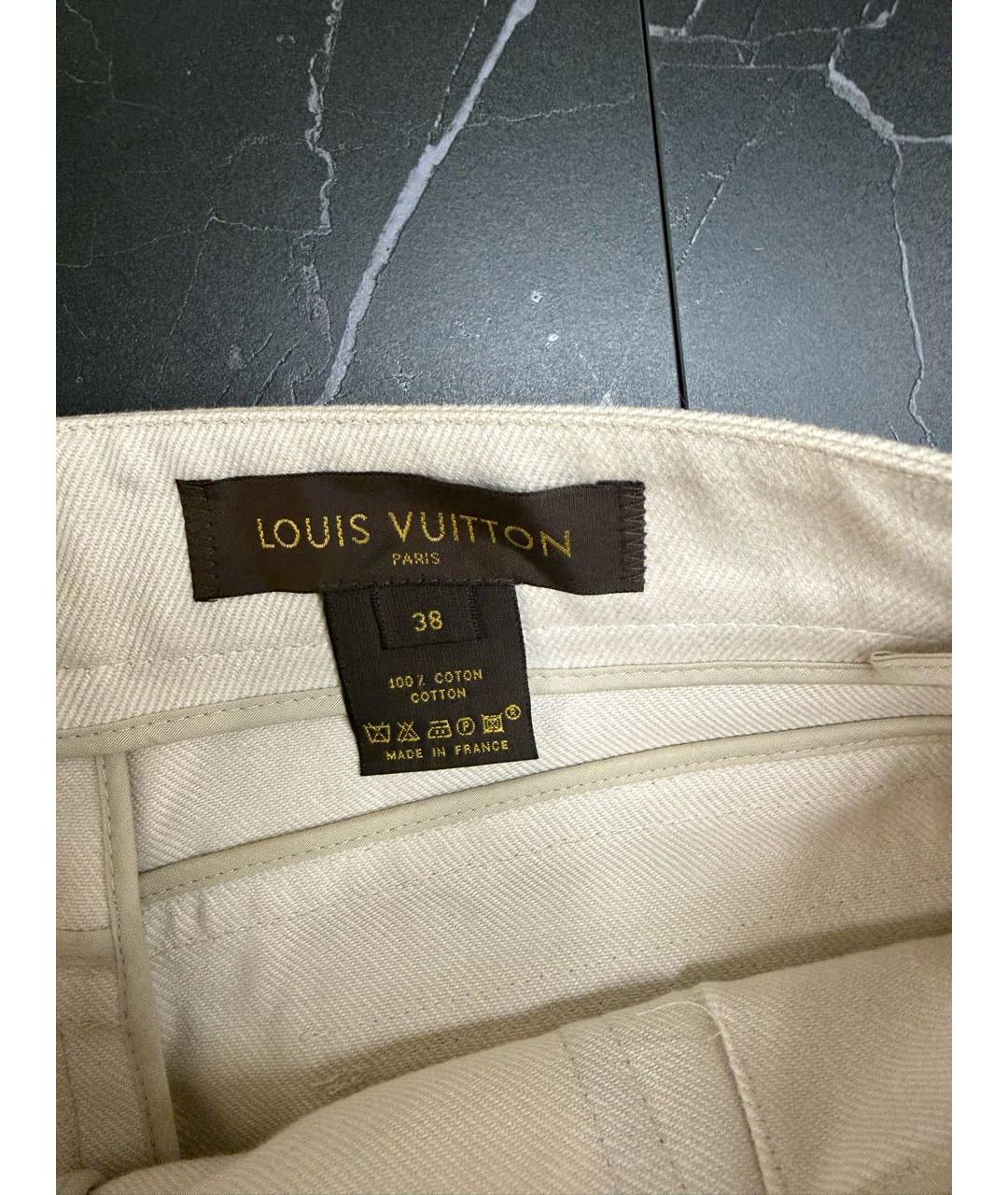 LOUIS VUITTON Бежевая хлопковая юбка мини, фото 5