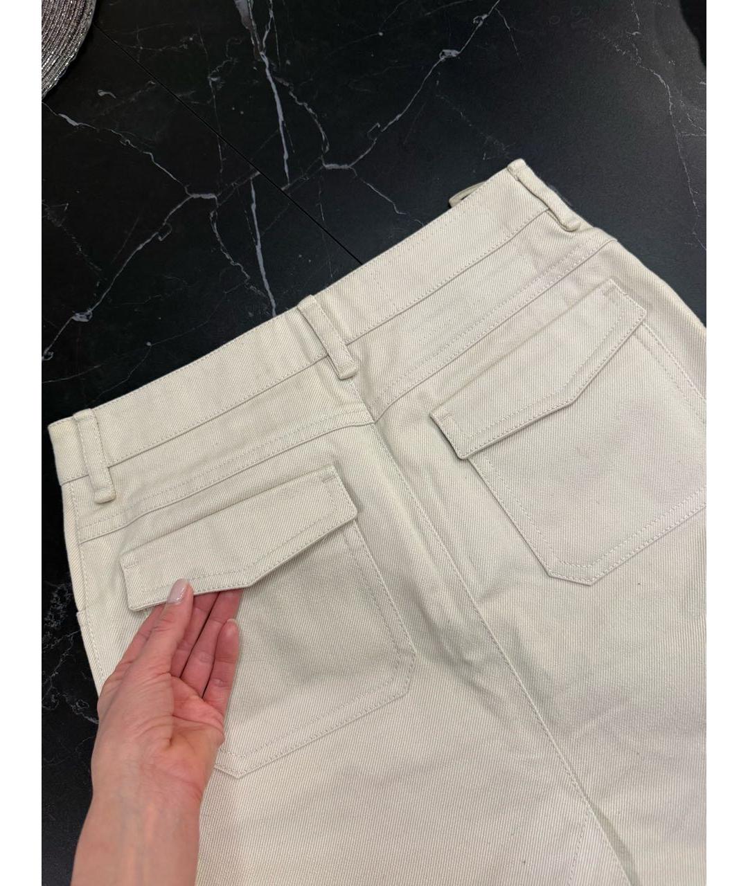 LOUIS VUITTON Бежевая хлопковая юбка мини, фото 4