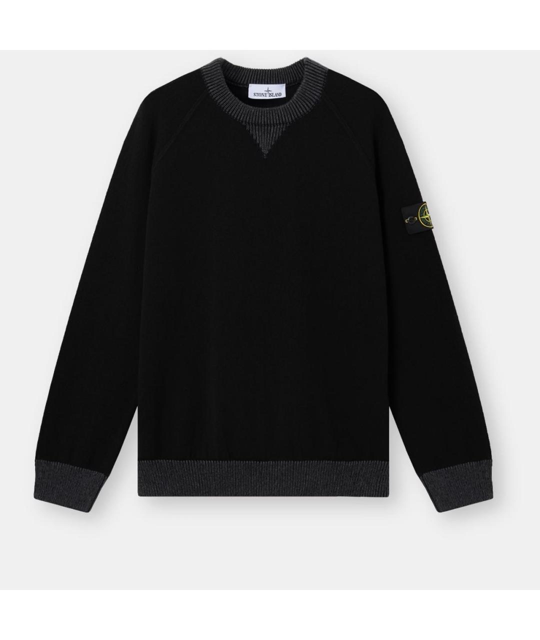 STONE ISLAND Черный хлопковый джемпер / свитер, фото 7