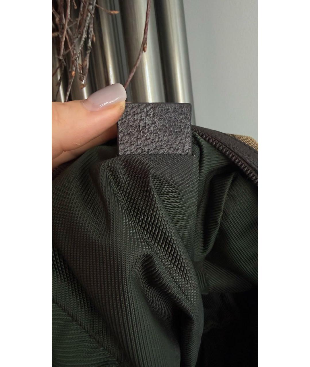 GUCCI Бежевая кожаная сумка с короткими ручками, фото 6