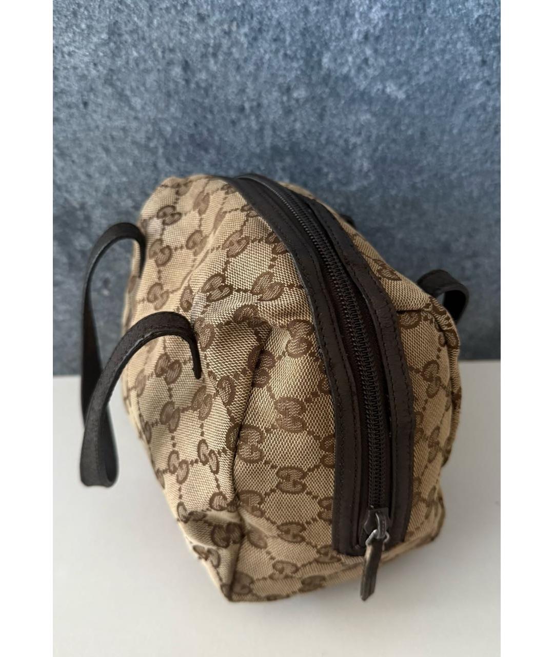 GUCCI Бежевая кожаная сумка с короткими ручками, фото 4