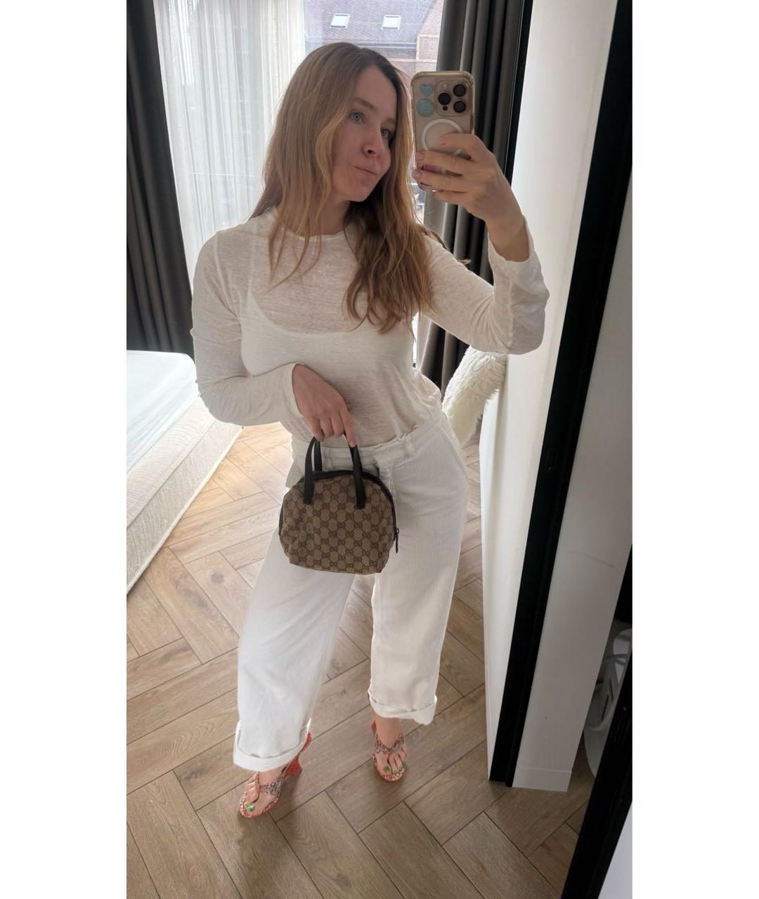 GUCCI Бежевая кожаная сумка с короткими ручками, фото 7