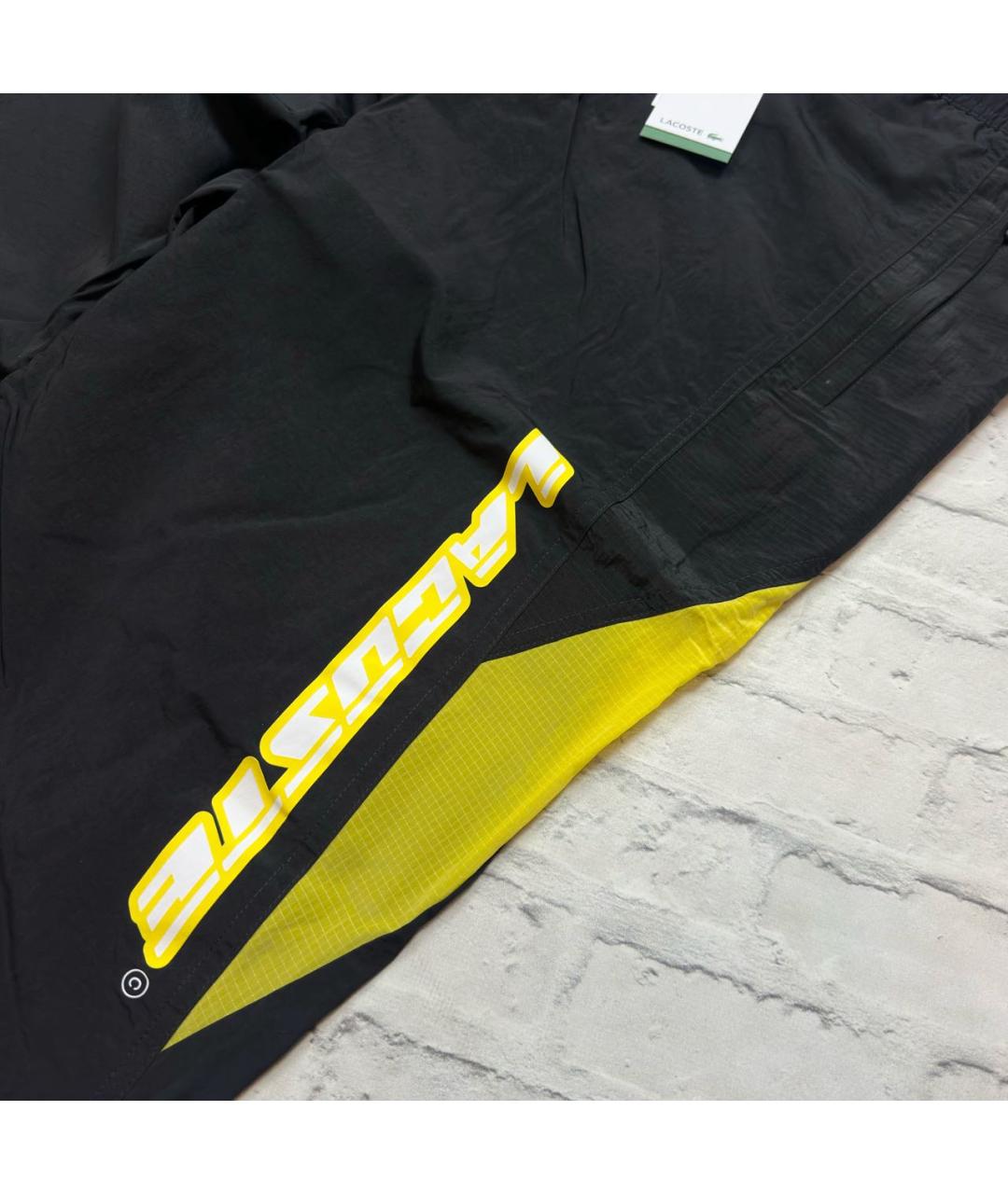 LACOSTE Черные полиамидовые повседневные брюки, фото 5