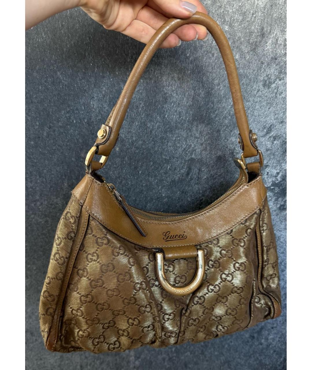 GUCCI Коричневая кожаная сумка с короткими ручками, фото 8