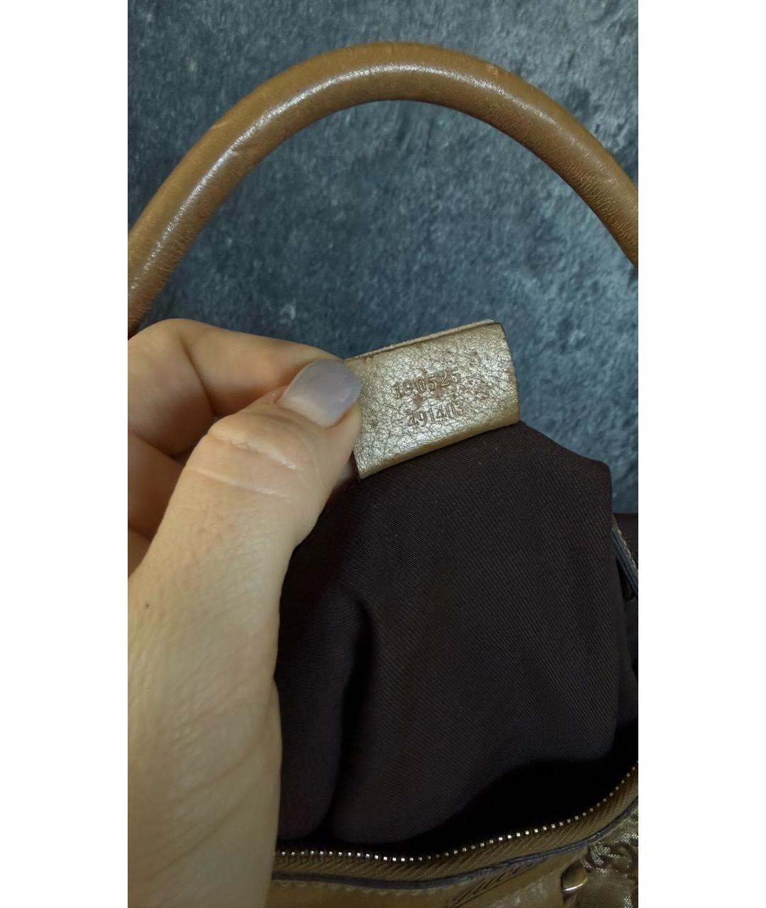 GUCCI Коричневая кожаная сумка с короткими ручками, фото 6