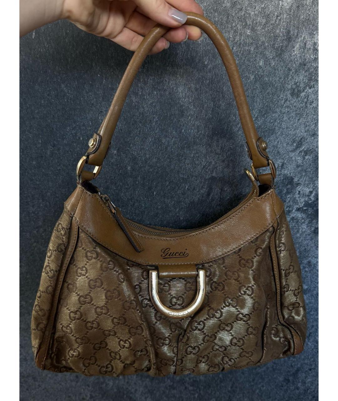 GUCCI Коричневая кожаная сумка с короткими ручками, фото 2