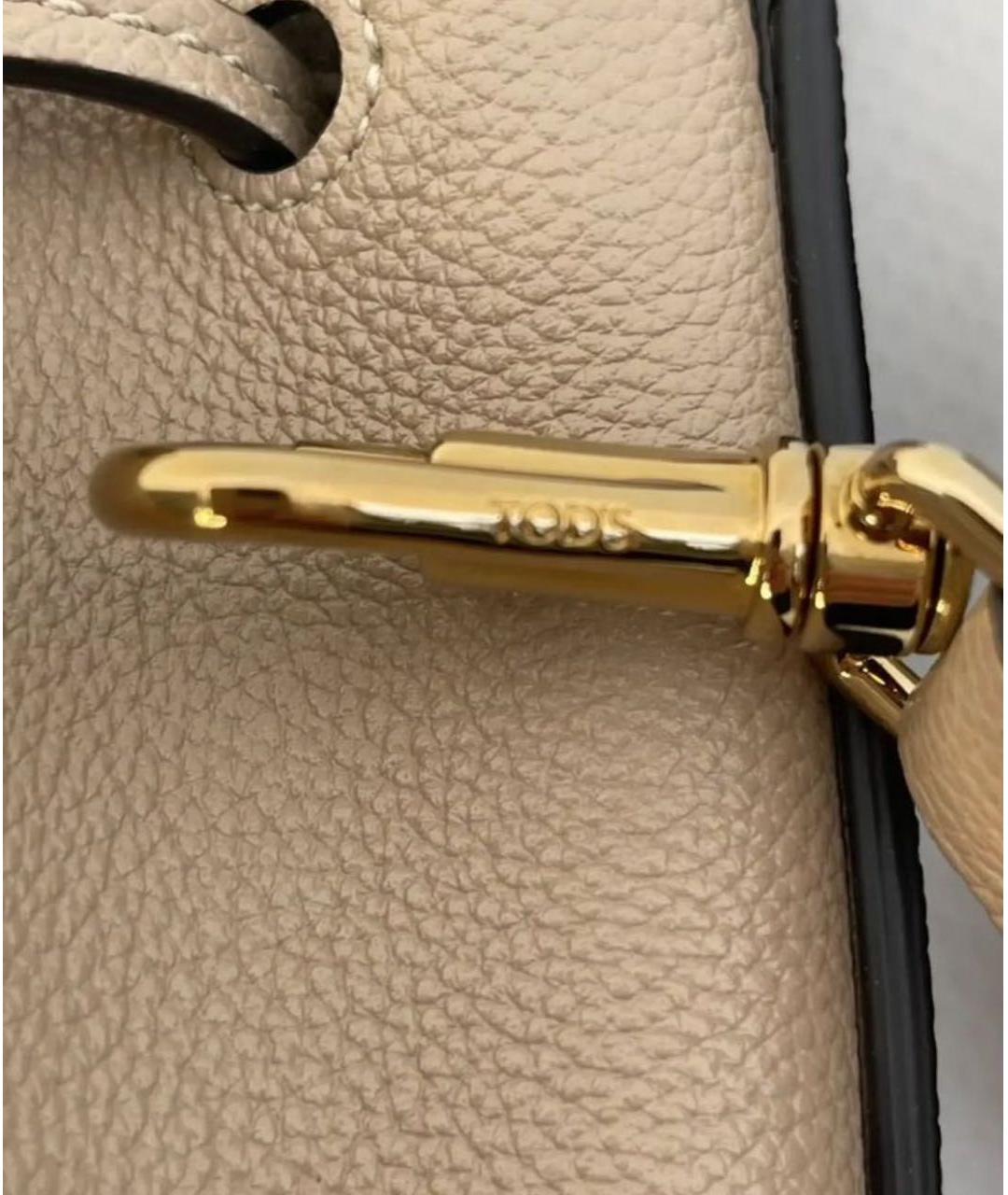 TOD'S Бежевая кожаная сумка через плечо, фото 6