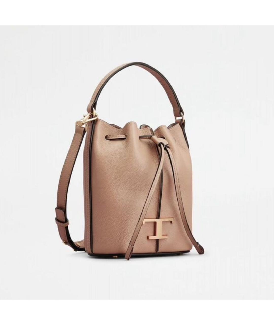 TOD'S Бежевая кожаная сумка через плечо, фото 9