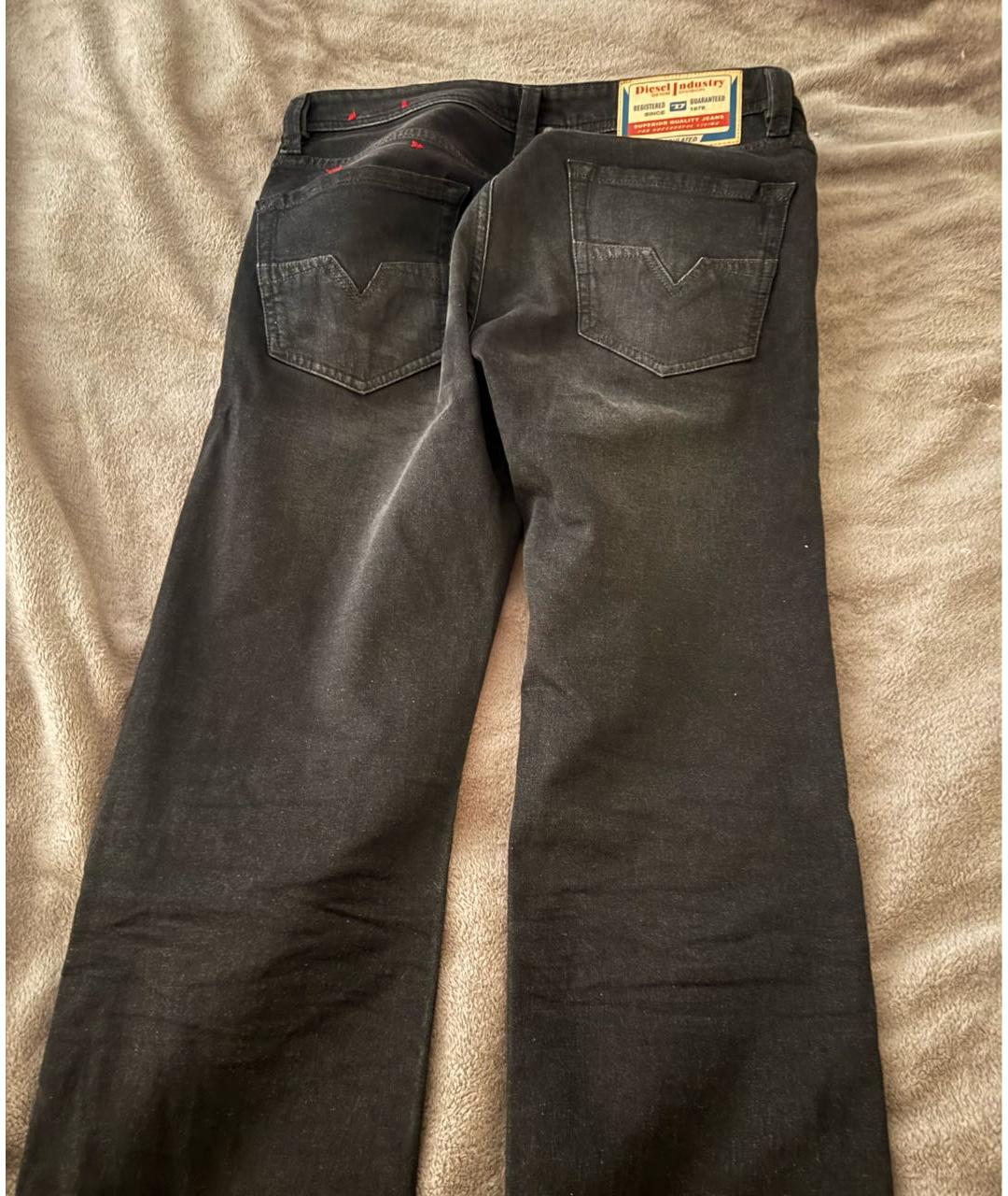 DIESEL Черные хлопковые прямые джинсы, фото 2