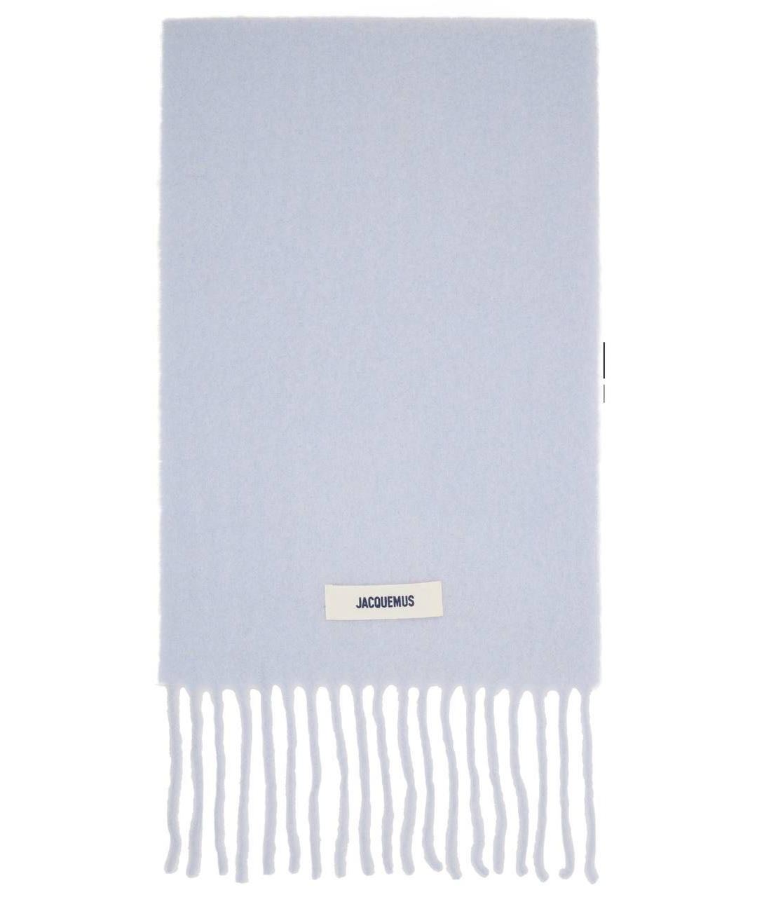 JACQUEMUS Голубой шерстяной шарф, фото 1