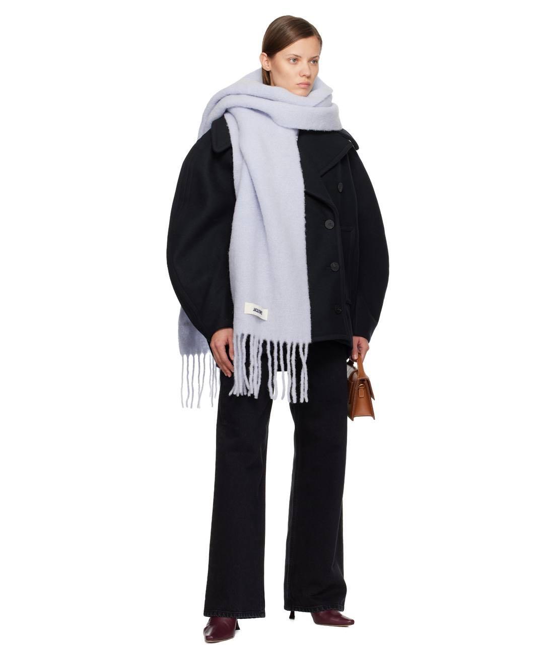 JACQUEMUS Голубой шерстяной шарф, фото 5