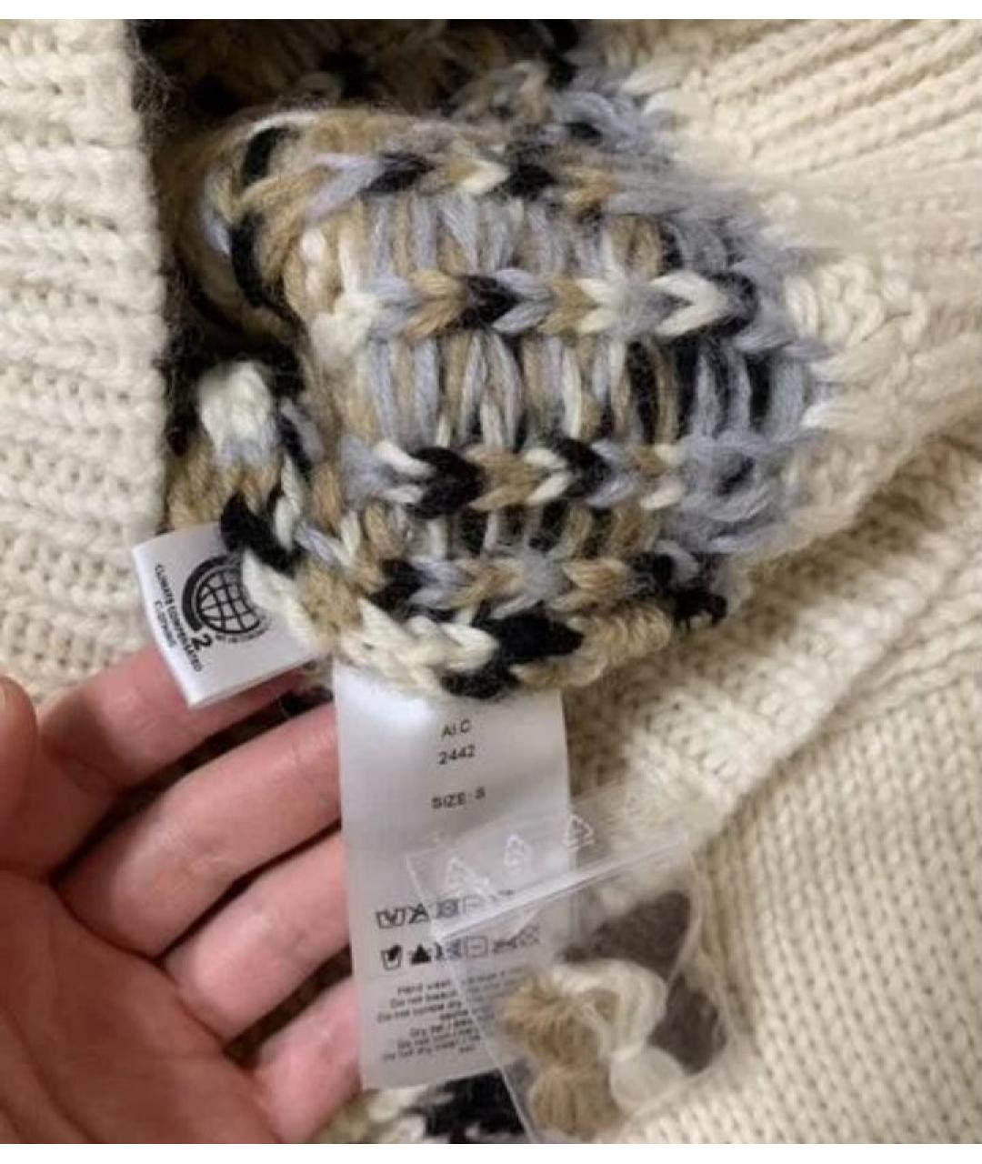 GANNI Белый шерстяной джемпер / свитер, фото 5