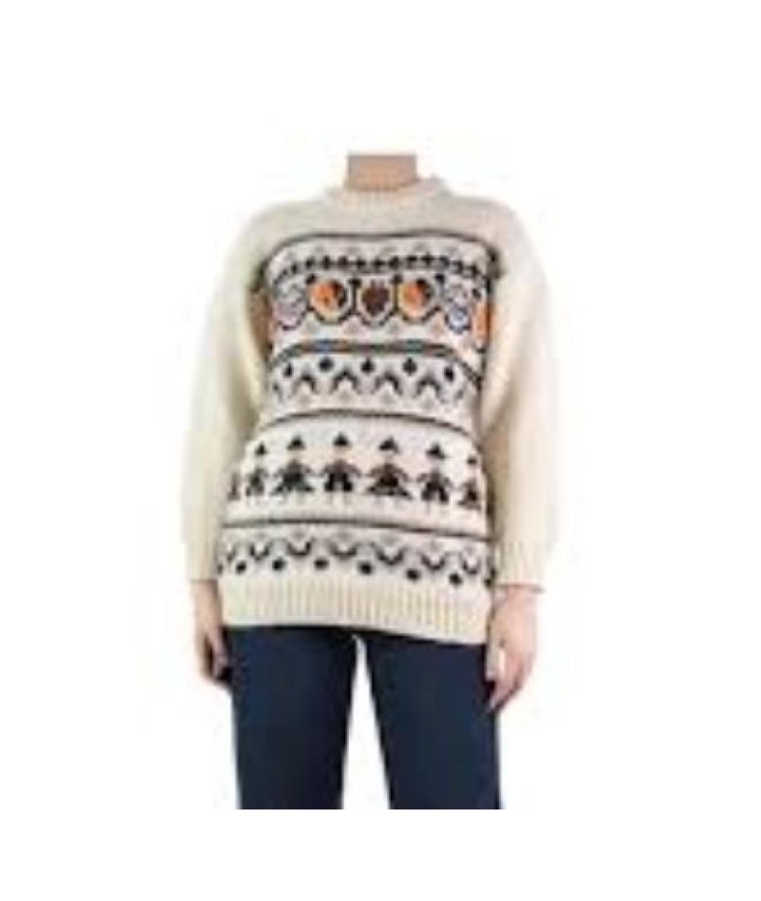 GANNI Белый шерстяной джемпер / свитер, фото 8