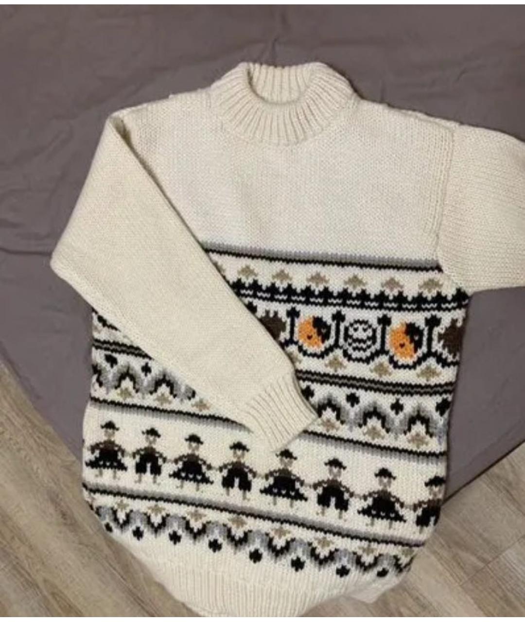 GANNI Белый шерстяной джемпер / свитер, фото 2