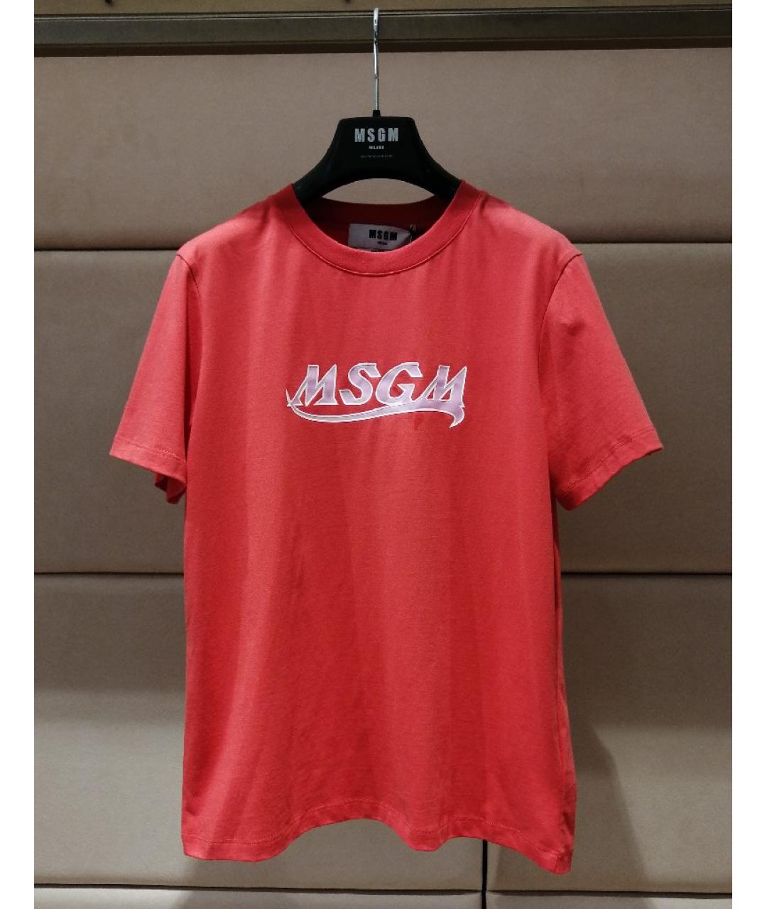 MSGM Красная хлопковая футболка, фото 3
