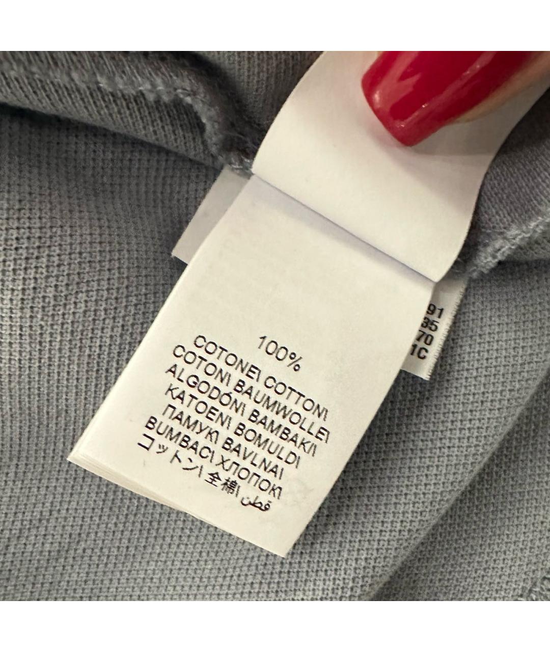 BRUNELLO CUCINELLI Голубое хлопковое поло с коротким рукавом, фото 4