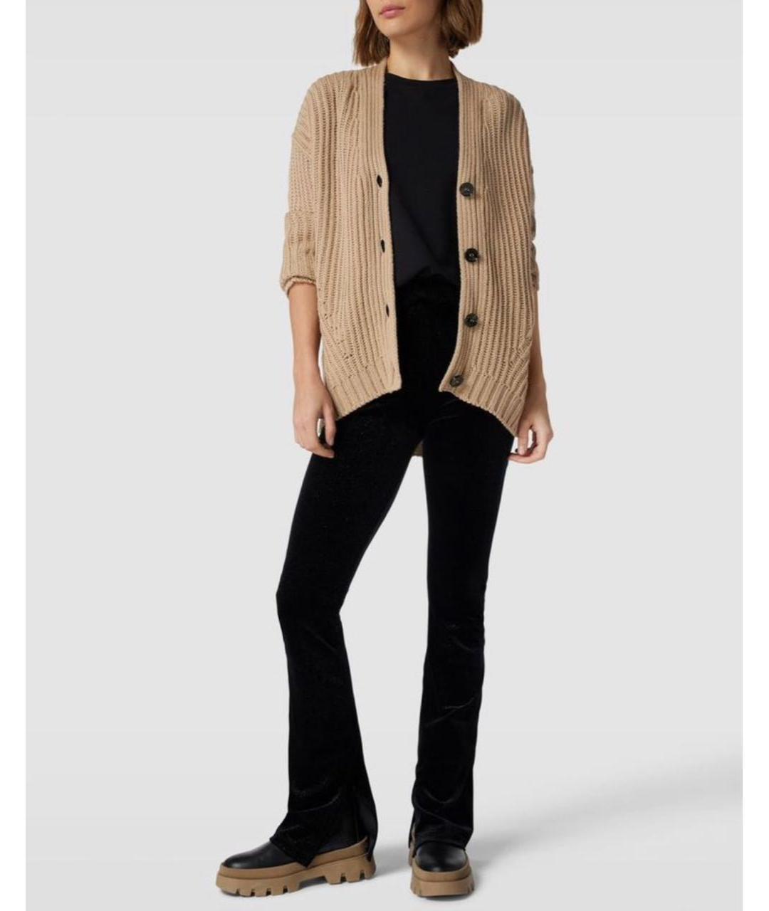 WEEKEND MAX MARA Бежевый шерстяной кардиган, фото 8