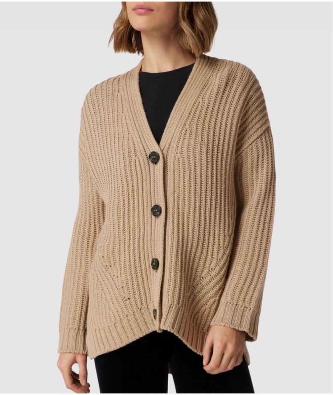 WEEKEND MAX MARA Бежевый шерстяной кардиган, фото 7