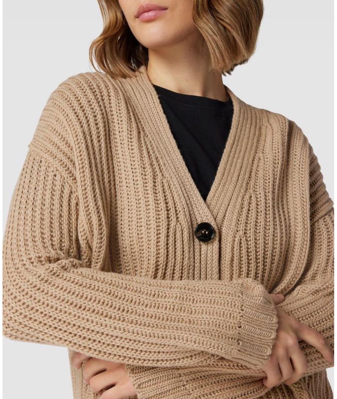 WEEKEND MAX MARA Бежевый шерстяной кардиган, фото 6