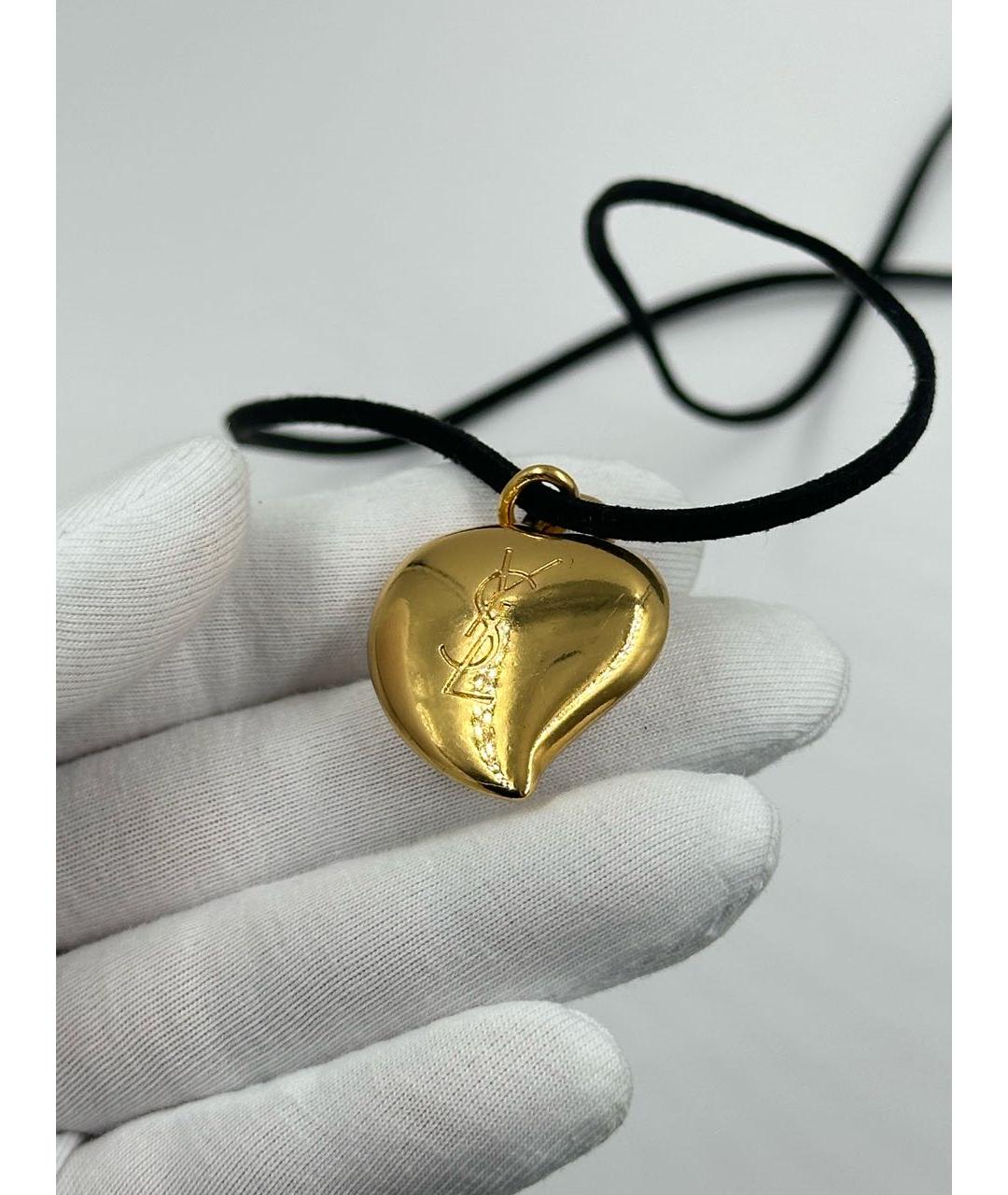 SAINT LAURENT Золотой позолоченный кулон, фото 4