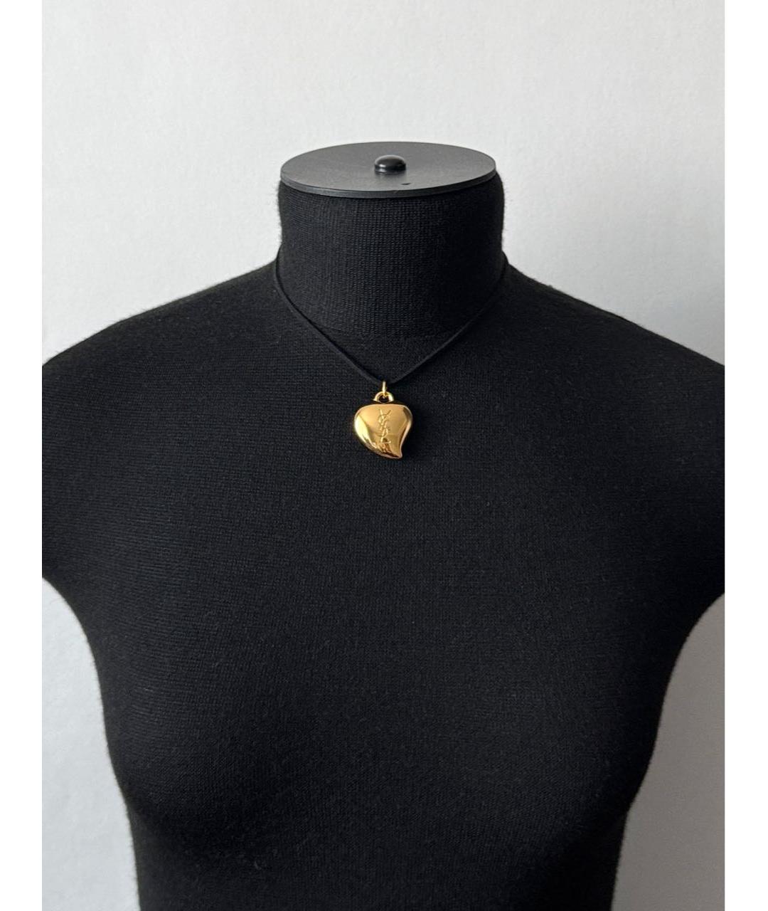 SAINT LAURENT Золотой позолоченный кулон, фото 6