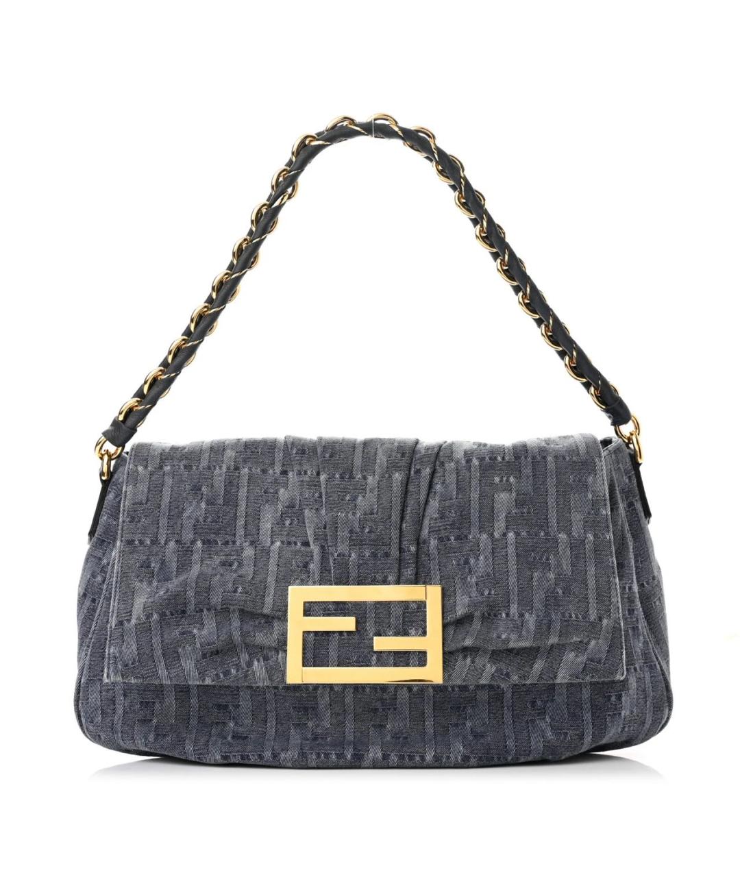 FENDI Синяя деним сумка через плечо, фото 9