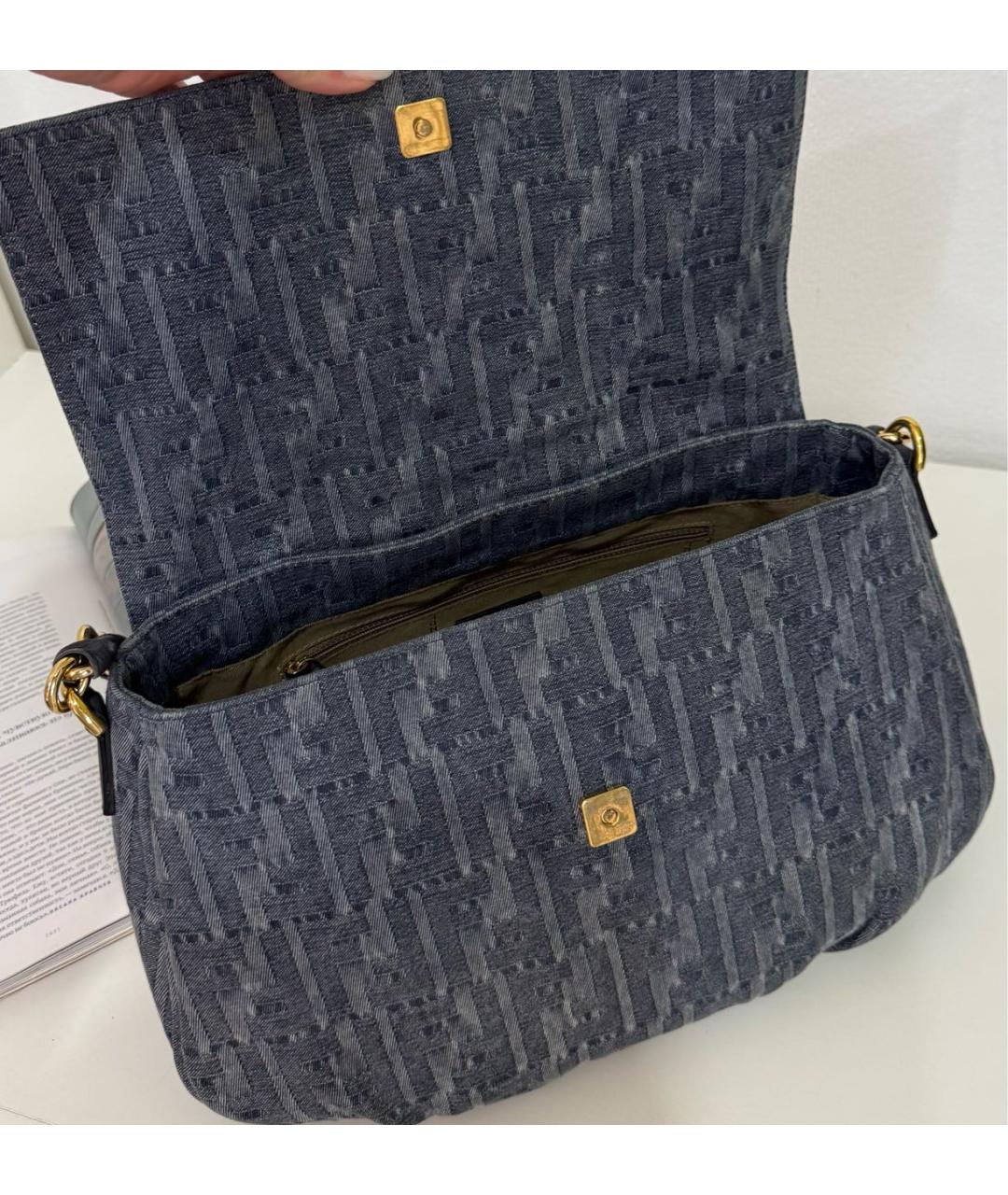 FENDI Синяя деним сумка через плечо, фото 7