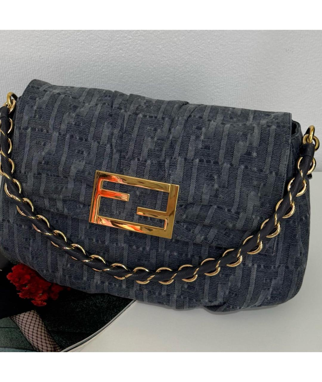 FENDI Синяя деним сумка через плечо, фото 2