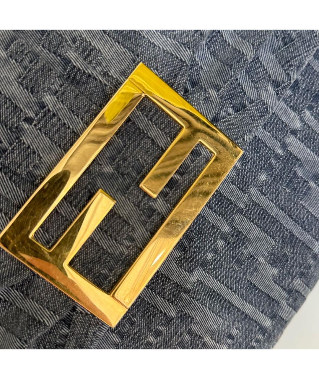 FENDI Синяя деним сумка через плечо, фото 4