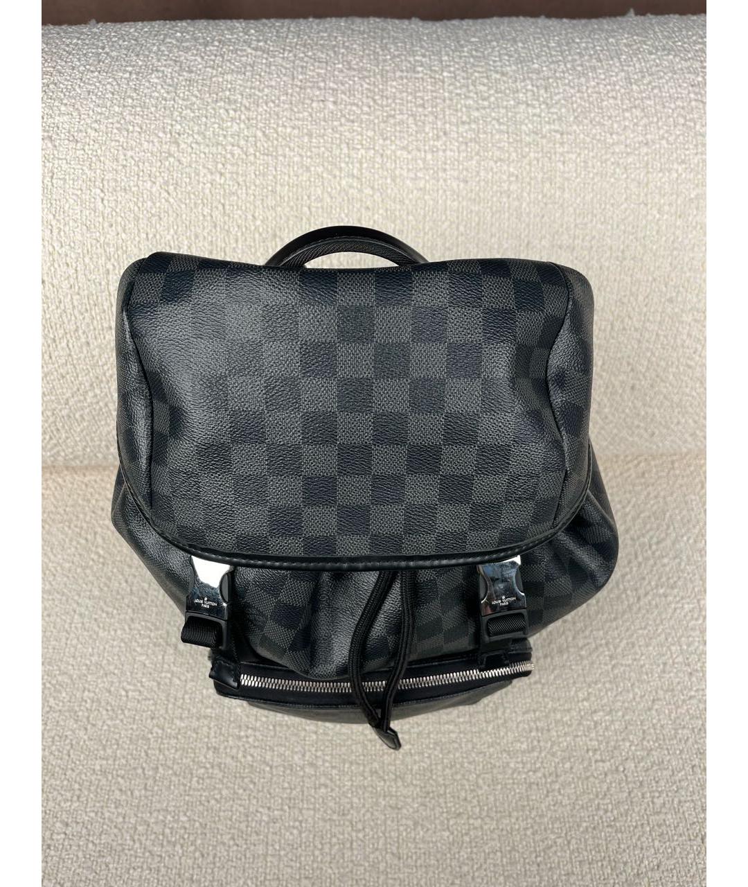 LOUIS VUITTON Антрацитовый кожаный рюкзак, фото 7