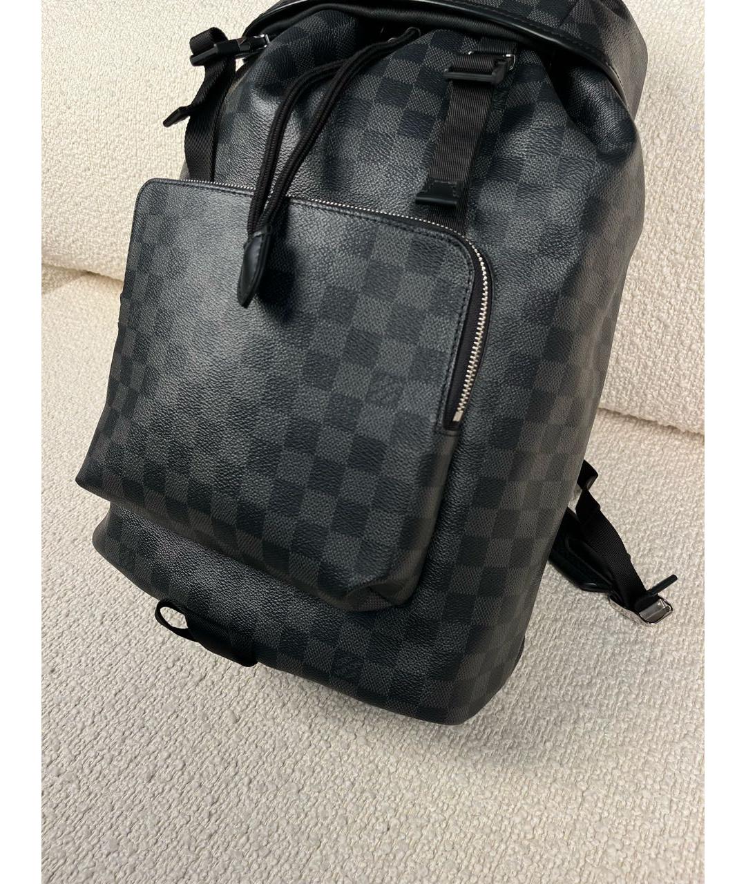 LOUIS VUITTON Антрацитовый кожаный рюкзак, фото 8