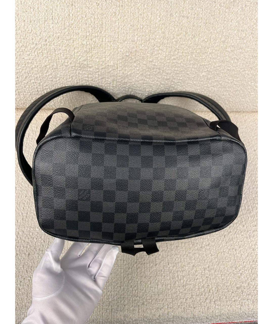 LOUIS VUITTON Антрацитовый кожаный рюкзак, фото 6