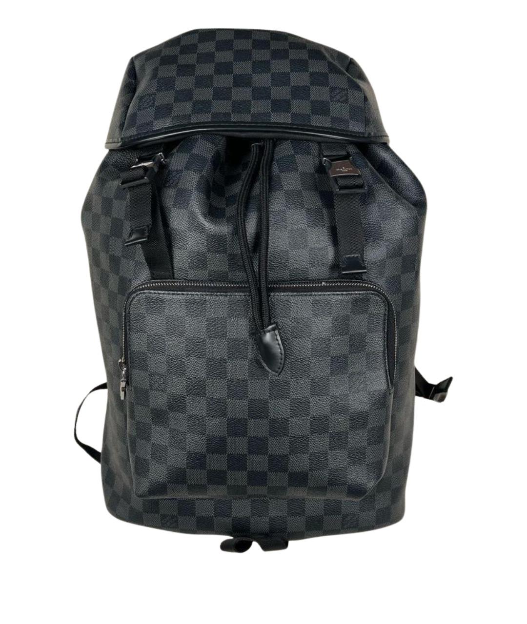 LOUIS VUITTON Антрацитовый кожаный рюкзак, фото 1