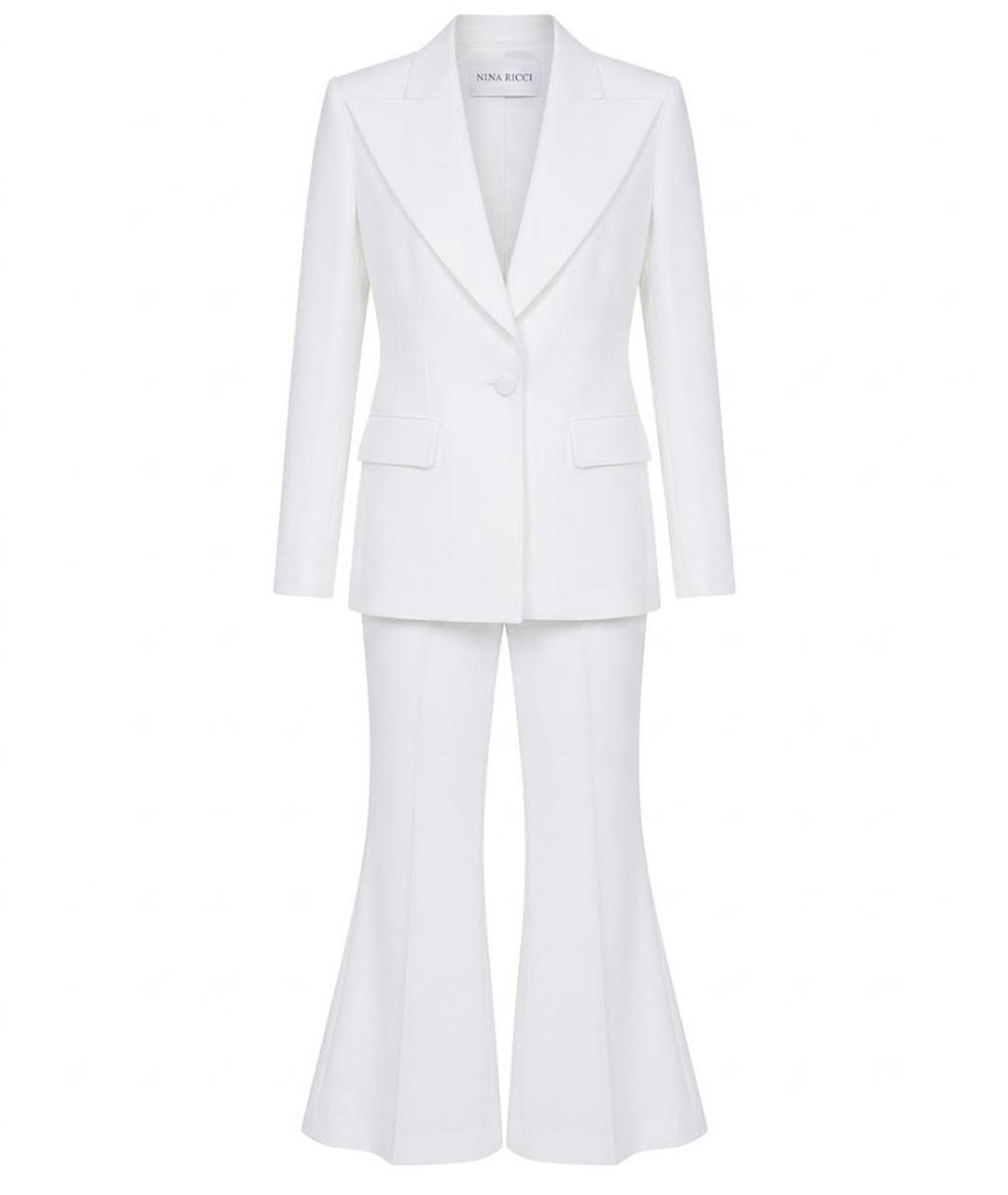 NINA RICCI Белый вискозный костюм с брюками, фото 1