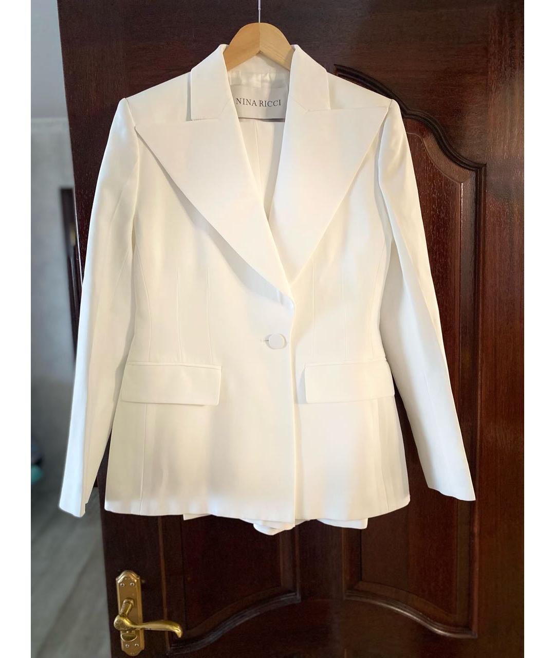 NINA RICCI Белый вискозный костюм с брюками, фото 9