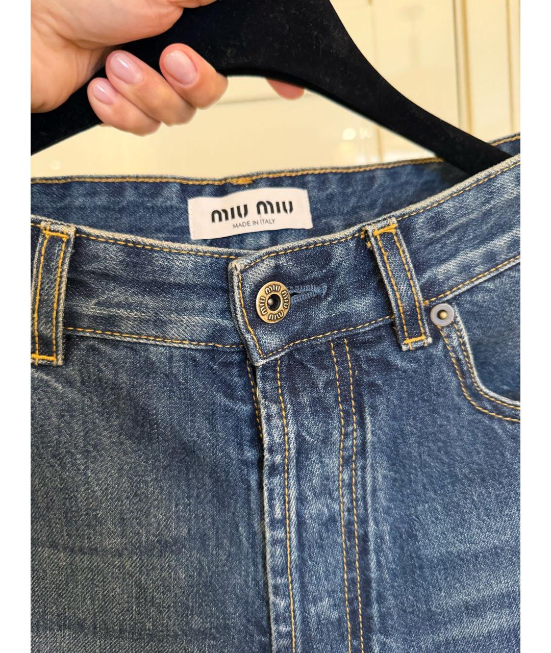MIU MIU Синие прямые джинсы, фото 6