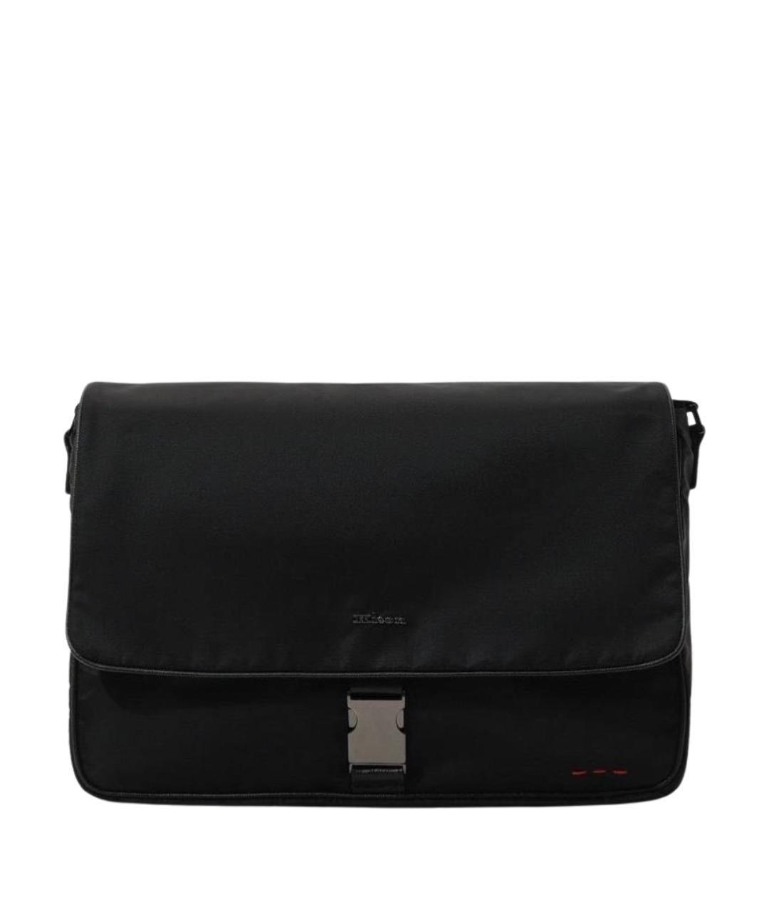 KITON Черная тканевая сумка на плечо, фото 1