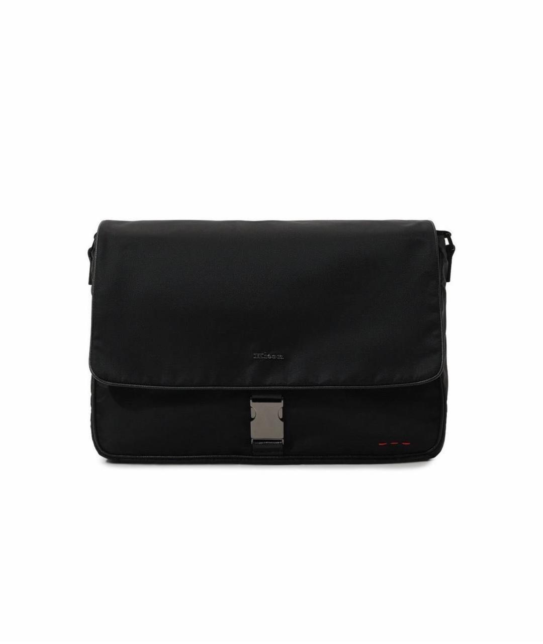 KITON Черная тканевая сумка на плечо, фото 9
