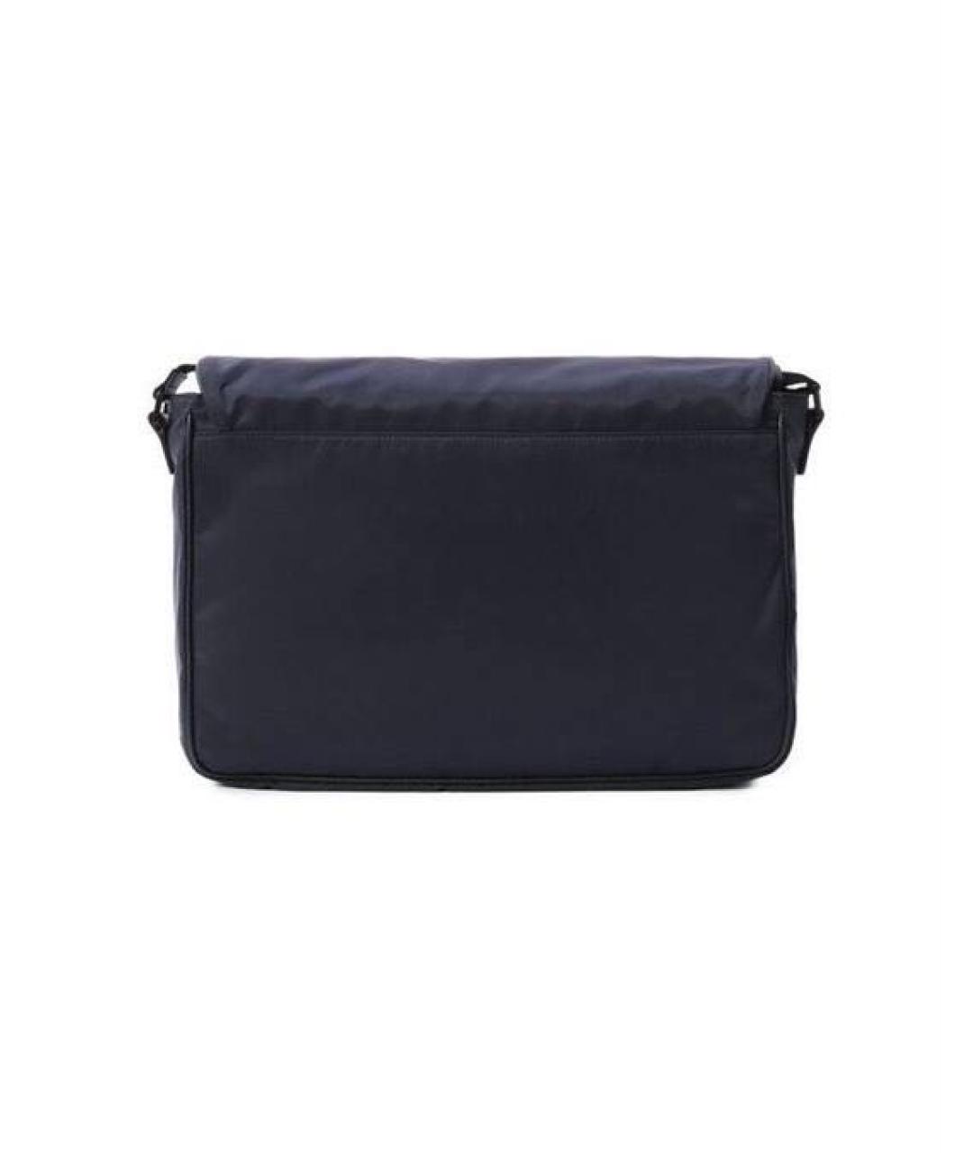 KITON Темно-синяя тканевая сумка на плечо, фото 3